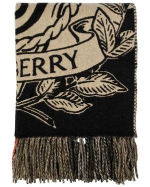 Burberry Accessoires ,Kasjmier Stormy Knight Check Sjaal - Zwart