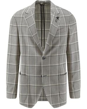Lardini Woll-Baumwollmischungs-Blazer - Grau