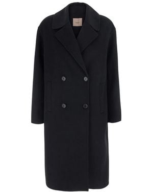 Twinset Double-Breasted Coats - Negro