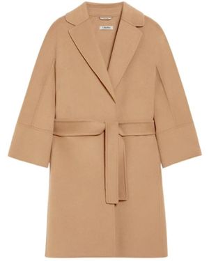 Max Mara Belted Coats - Natural