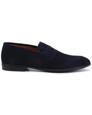DUCA DI MORRONE Luxuriöse Wildleder-Loafer Mit Ledersohle - Blau