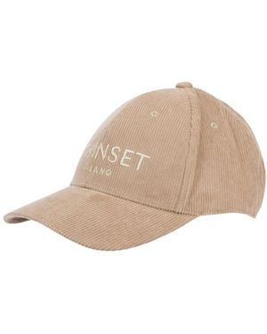 Twinset Cord-Baseballkappe - Natur