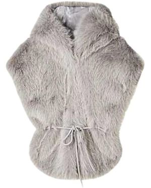 Patrizia Pepe Jassen ,Grijs ,Polyester Gewatteerd Gilet Met Capuchon