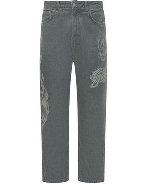 Gcds Straight Jeans - Gris