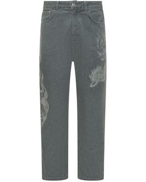 Gcds Straight Jeans - Gris