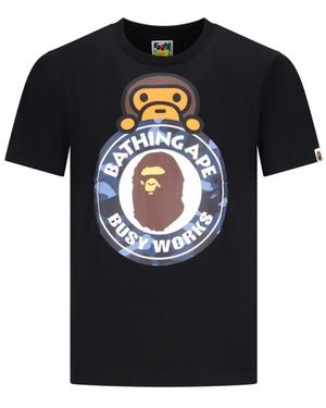 A Bathing Ape Milo On Busy Works Tee - Zwart