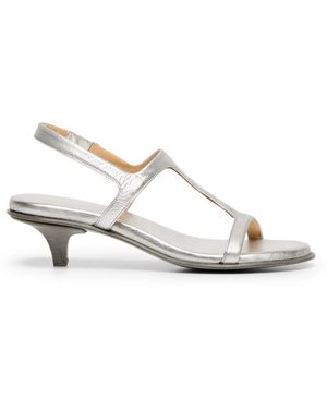 Marsèll Schoenen ,Grijs ,Leer Zilveren Leren Slingback Sandalen - Wit