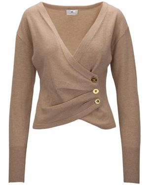 Elisabetta Franchi V-Neck Knitwear - Brown