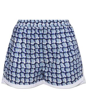Marni Korte Broeken ,Blauw ,Katoen Patterned Shorts