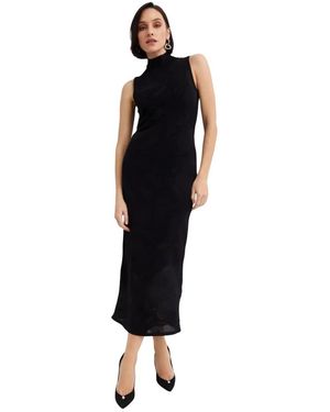 Hervé Léger Schwarzes Maxikleid Mit Lochmuster