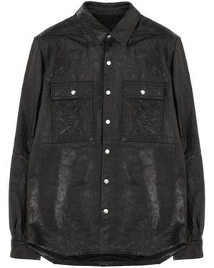 Rick Owens Leather Jackets - Negro