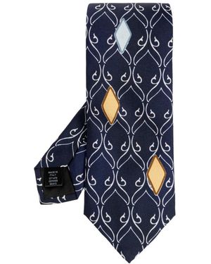 Dolce & Gabbana Vintage Print Twill Tie - Blauw