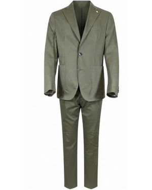 Manuel Ritz Single Breasted Suits - Verde
