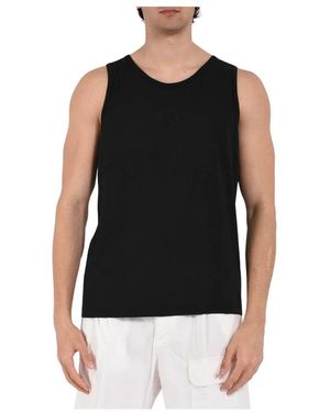 Paolo Pecora Jersey Tanktop Ronde Hals - Zwart