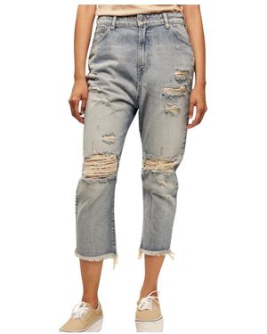 SER.O.YA Boyfriend Jeans Met Distressed Details - Grijs