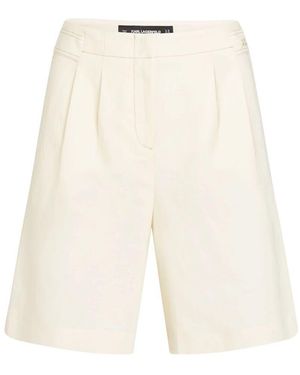 Karl Lagerfeld Helle Leinen- Und Baumwollshorts Mit Taschen - Weiß