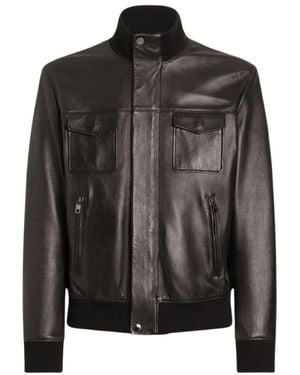 Dolce & Gabbana Jassen ,Bruin ,Bomber Jassen - Zwart