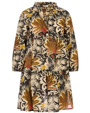 Anjuna Kleedjes ,Bruin ,Katoen Caftan Short - Naturel