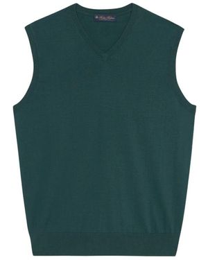 Brooks Brothers Grüne baumwoll-weste,dunkelgraue baumwoll-weste,marineblaue baumwoll-strickweste