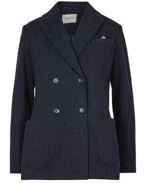 Circolo 1901 Dubbelrijige Katoenen Blazer Met Revers - Blauw