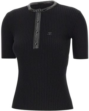 Courreges Tops ,Zwart ,T-Shirts