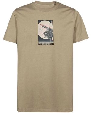 Maharishi Bio-Baumwolle Frontdruck T-Shirt - Natur