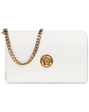 Versace Tassen ,Wit ,Leer Emblème Mini Bag