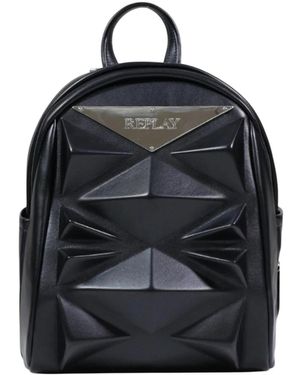 Replay 3D Geometrischer Rucksack - Schwarz