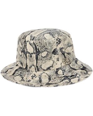 Alberta Ferretti Python Bucket Hat - Grau
