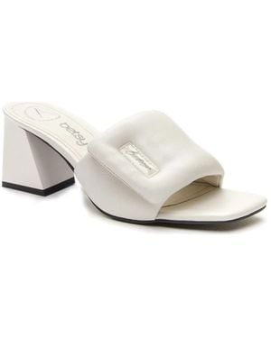Betsy Heeled Mules - Blanc