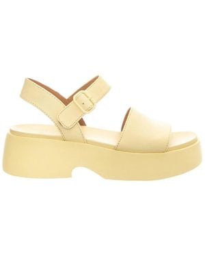 Camper Schoenen ,Geel ,Gobi Flora Tasha Flora Wedge Sandal - Metallic