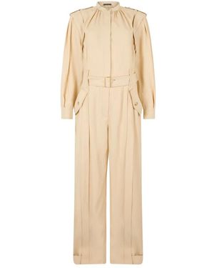 Alberta Ferretti Jumpsuits & Playsuits ,Linnen Elegante Jumpsuit Van Lichtgewicht Stof - Naturel