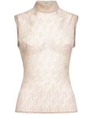 Fendi Sleeveless Tops - Natural