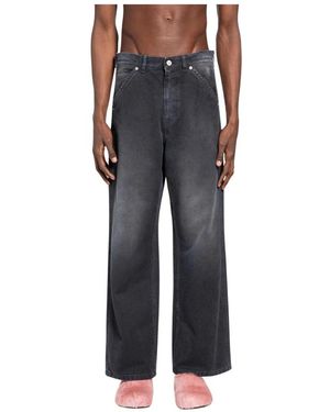Marni Jeans ,Zwart ,Katoen Flag Cotton Canvas Broeken