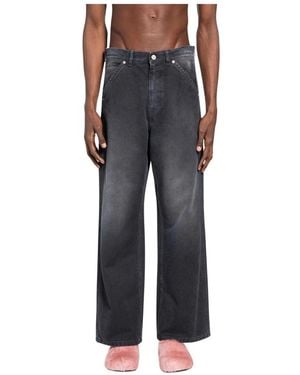 Marni Jeans ,Zwart ,Katoen Flag Cotton Canvas Broeken
