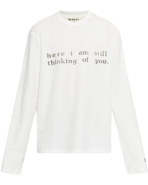 MISBHV Hier Bin Ich Immer Noch An Dich Denkendes Langarmshirt - Weiß