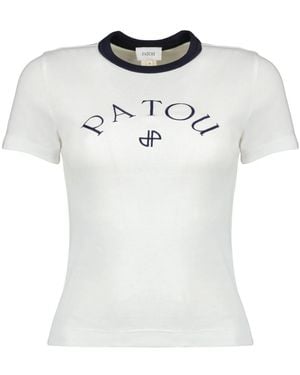 Patou Tops ,Wit ,Katoen Logo T-Shirt