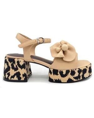 Jeannot High Heel Sandals - Natural