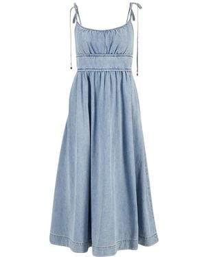 Zimmermann Wanderlust Denim Picnic Jurk - Blauw