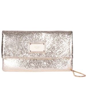 Gattinoni Flauschige Clutch Mit Frontlogo-Verschluss - Weiß
