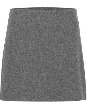 Part Two Rokken ,Grijs ,Wol Grijze Flanel Melange Rok