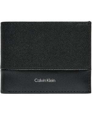 Calvin Klein Schwarzes Leder Bifold Geldbörse