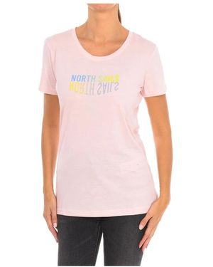 North Sails T-Shirt Mit Kurzem Ärmel Und Geripptem Hals - Pink