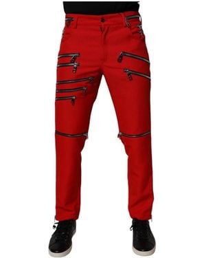 Dolce & Gabbana Slim-Fit Trousers - Red