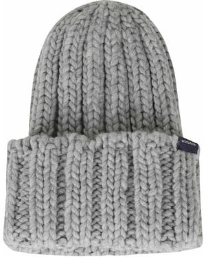 Woolrich Accessoires ,Grijs ,Wol Chunky Beanie