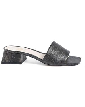 19V69 Italia by Versace Heeled Mules - Gray