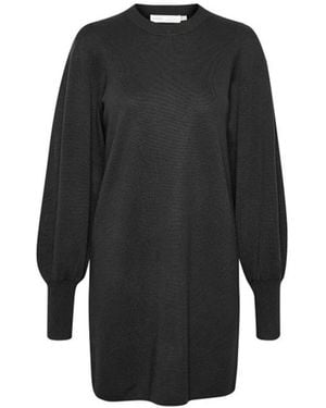 Inwear Gestricktes Kleid mit Puffärmeln - Schwarz