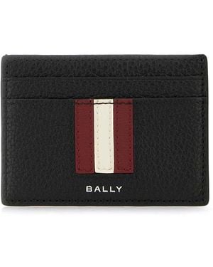 Bally Accessoires ,Zwart ,Zwarte Leren Kaarthouderportemonnee