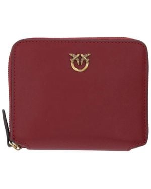 Pinko Accessoires ,Bruin ,Leer Klassieke Portemonnee - Rood