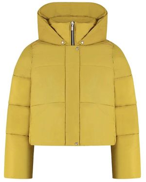 Rhude Gefütterte daunenjacke mit kapuze - Gelb